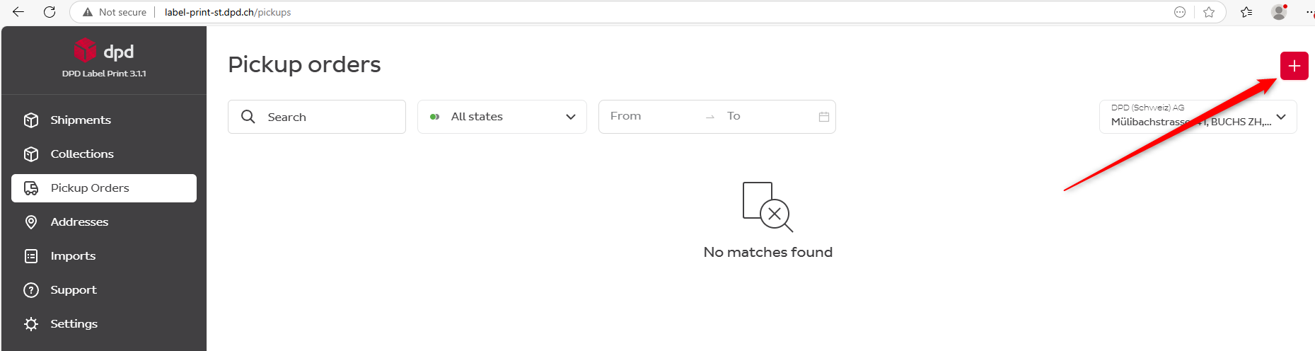 Pickup orders button