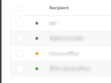 Shipment status colours