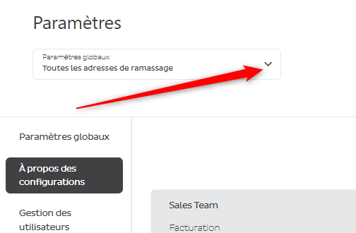 Plusieurs adresses d'enlèvement
