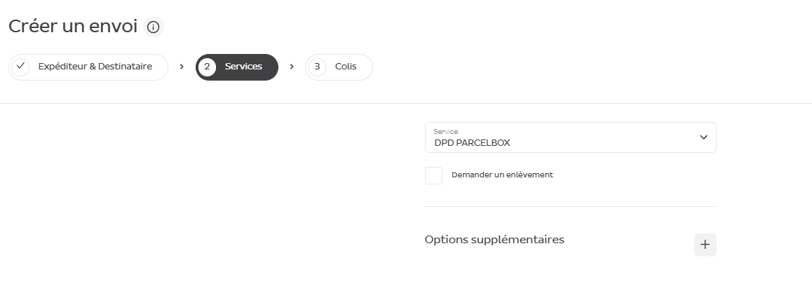 Sélection de services