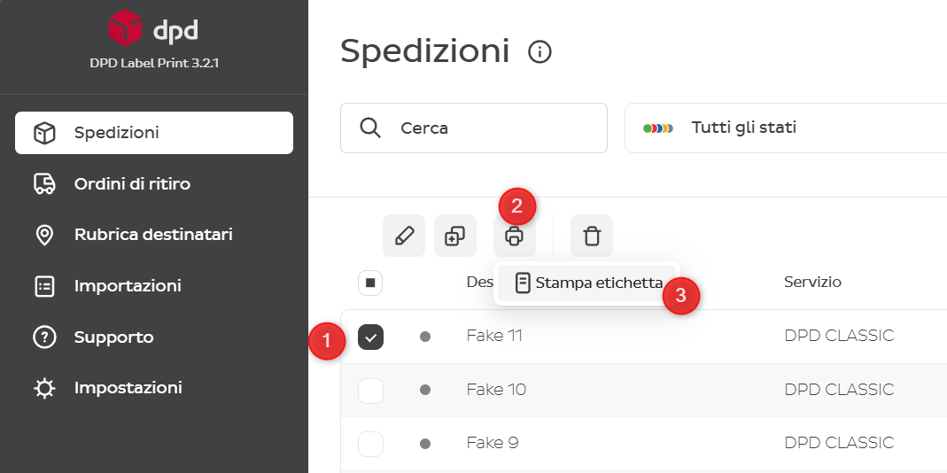 Stampa multipla di etichette