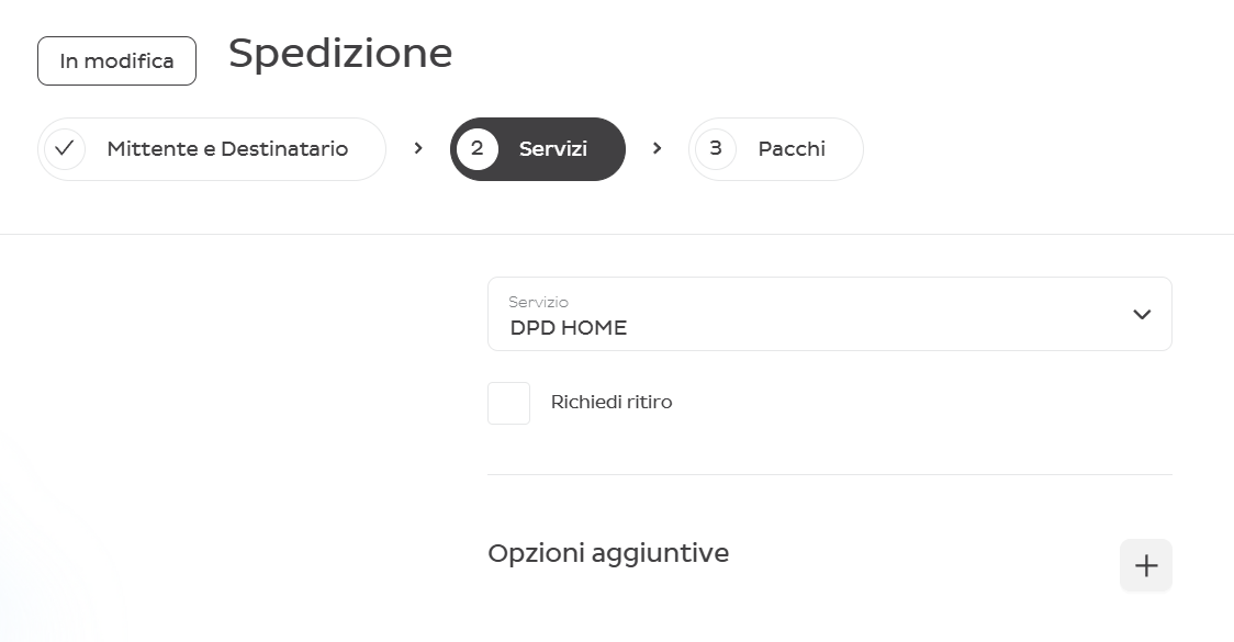 Selezione dei servizi